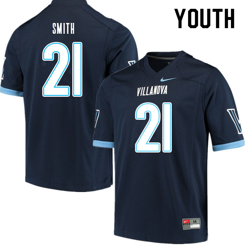 Youth #21 Eli Smith Villanova Wildcats College Football Jerseys Sale-Navy